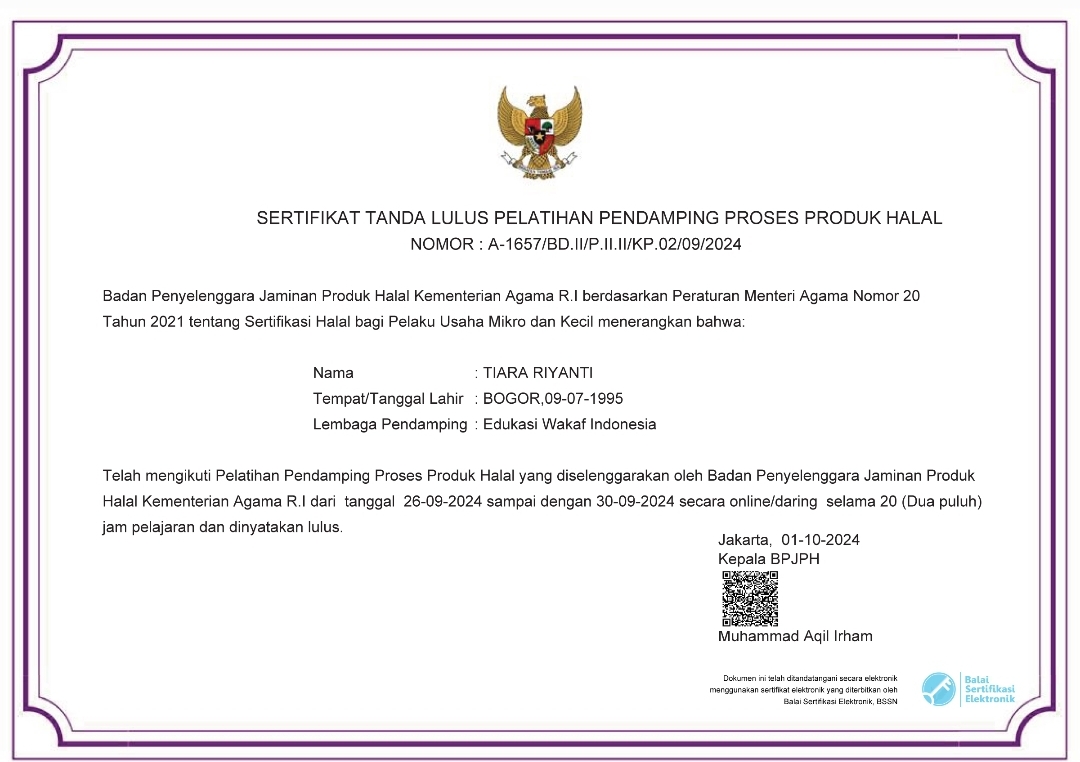 Sertifikat P3H Halal